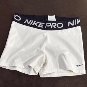 Nike Pro White Athletic Shorts